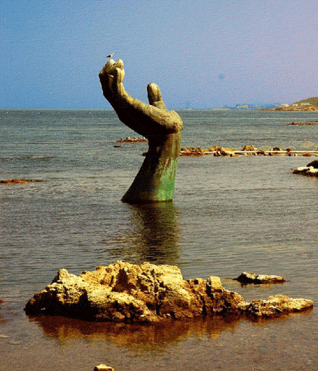 韓國(guó)Homigot海灘的The Hand Of Harmony