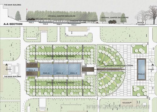 清華大學(xué)核研究院中心景觀改造平面圖