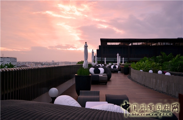 泰國芭提雅希爾頓酒店屋頂花園