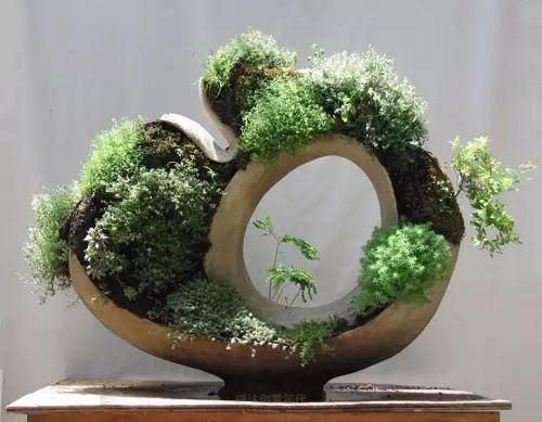 超有創意，是雕塑還是花盆？