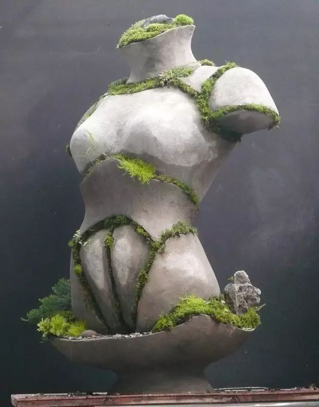 超有創意，是雕塑還是花盆？