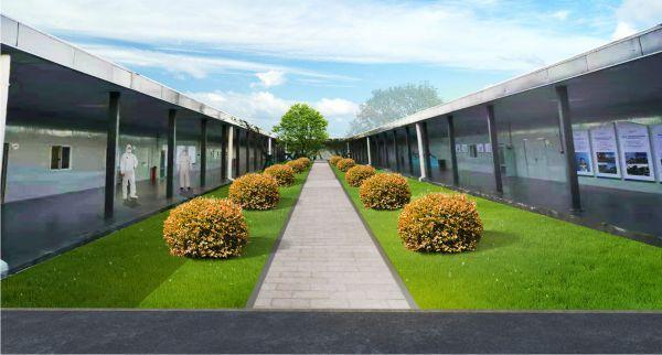 火神山醫院一半面積覆蓋花木，一天栽種完畢